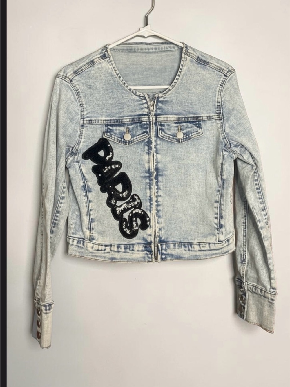Womens up cycle denim jacket size L this jacket has stretch - Picture 4 of 5